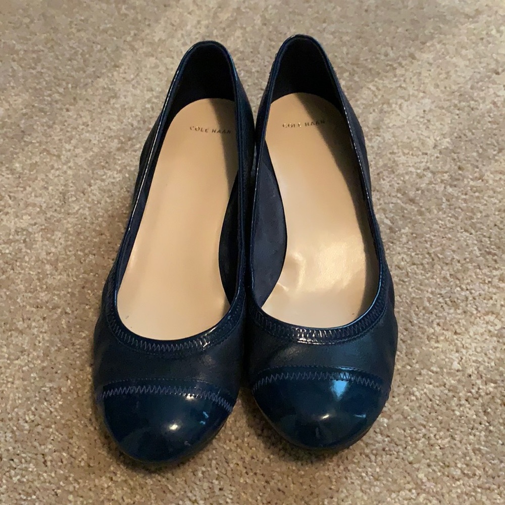 Cole Haan navy blue wedges